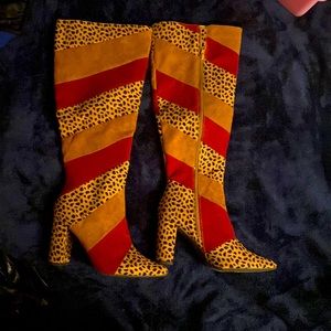 Bamboo heeled boots